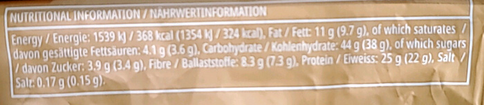 オーツ&ホエイプロテインバーチョコレートピーナッツ成分