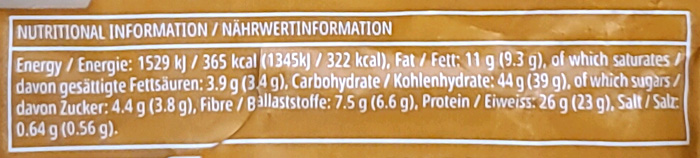 オーツ&ホエイプロテインバーソルティッドキャラメル成分